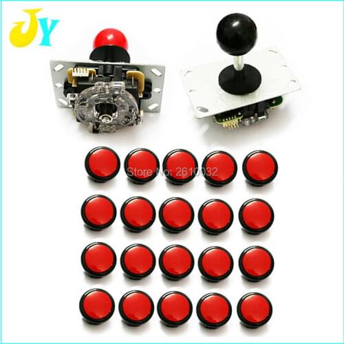 DIY Zero Delay Arcade Kit USB To PC Encoder 4 way Sanwa type Joystick 30mm Double Color Push Buttons for Mame Jamma raspberry pi