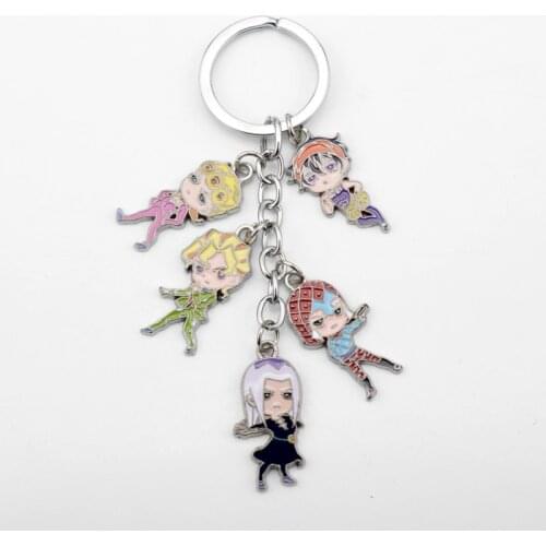 Dongsheng Anime JOJOS BIZARRE ADVENTURE Keychain Mask DIO Metal KILLER QUEEN Keyring Key Chains Higashikata Josuke Key Holder