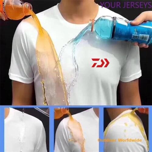Breathable Anti-Dirty DAWA Men Fishing T Shirts Creative Hydrophobic Waterproof Anti-pollution Quick Dry Daiwa Fishing Clothing