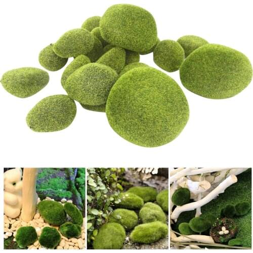 Artificial Moss Stones New Green Grass Home Garden Bonsai Home Decoration Accessories 4 Size