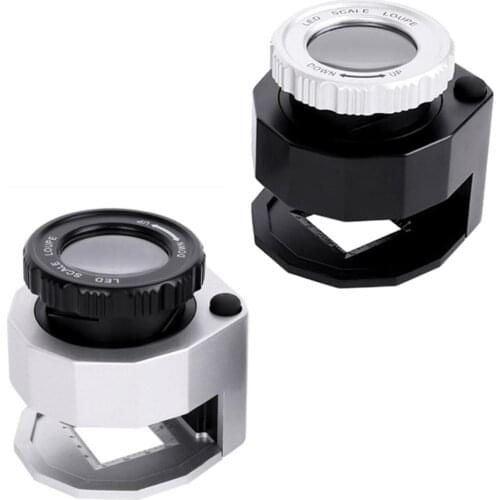 Mini 30X Handheld Pocket Magnifier Loupe Lens with 3 LED & UV Lights, for Fabric Currency Detector, Jewelry, Diamonds