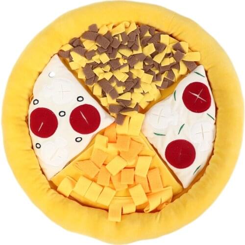 Pet Dogs Sniff Pad Smell Training Pizza Shape Pets Cushion Machine Washable Playing Mat Pizza Shape Sniffing Pad