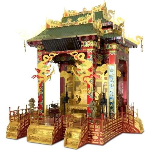 MU 3D Metal Puzzle Hall Of Supreme Harmony Model kits DIY 3D Laser Cut Assemble Jigsaw Toys Desktop decoration GIFT For Children