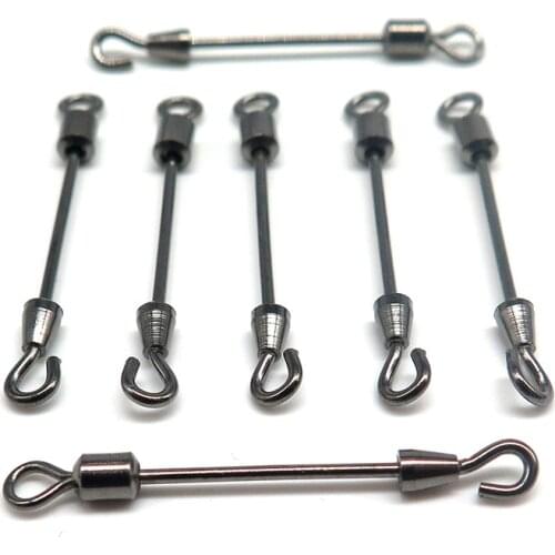 Minfishing 50pcs Open Ring Rolling Swivel Metal Lead Sheath Tube Fishing Connector Fishing Accessories