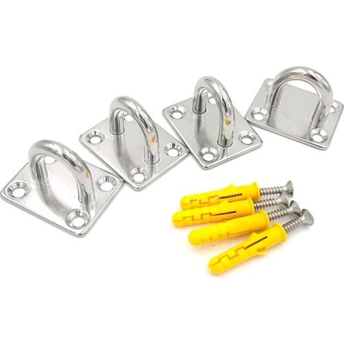 Pad Eye Plate 304 Stainless Steel Ceiling Hook Heavy Duty Ring Hook For Boat rigging/Hammock/Yoga