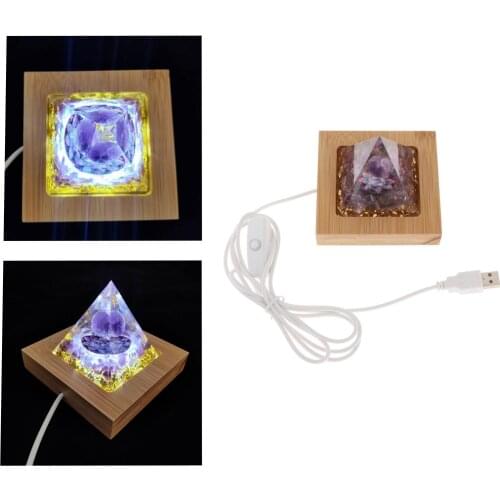 Night Light Decorative Nightlight 9x9.5cm Amethyst Lamp Switch Cord Desktop