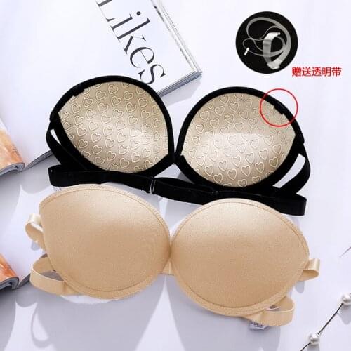 New sexy gathered small chest love style upper thin and thick beautiful back non-slip tube top invisible bra underwear