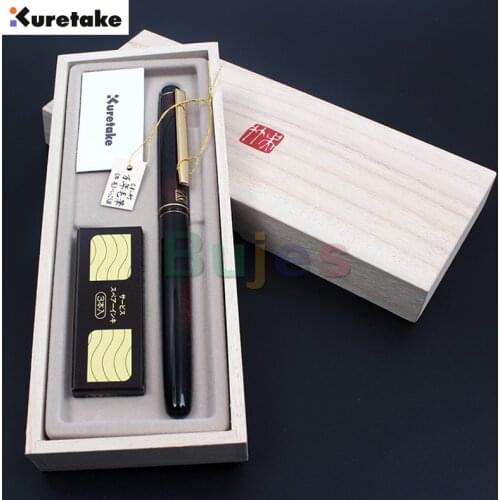 Kuretake Fountain Brush Pen Black Body with 3 Spare Cartridge, Black Ink, Flexible Brush Tip for Lettering, Calligraphy, Pens