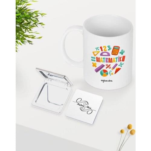 Personalized Math Teacher White Mug Mirror Seti-13