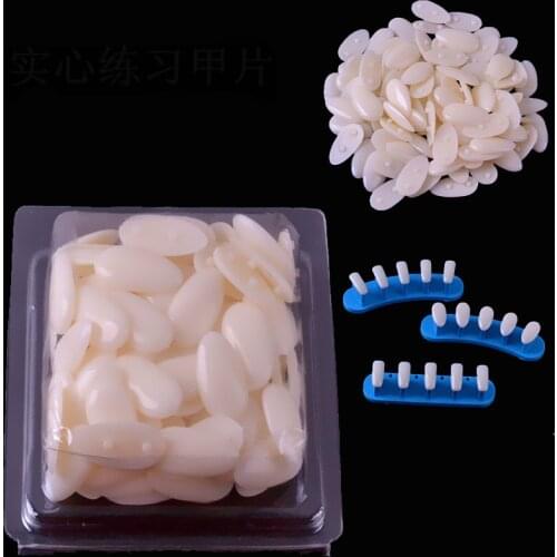 New 100 PCS Plastic Nail Tips Practice Display Training Nail Art False Tips Oval And Square Style High Quality Color Chart Tools