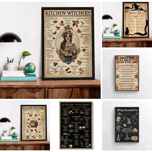 Kitchen witch poster, witch poster, witch magic knowledge wall art, magic lover gift, kitchen blessing incense artwork, the best