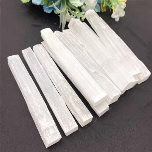 Drop Shipping 1PC Natural White Selenite Gypsum Sticks Irregular Shape Raw Gemstone Reiki Natural Stones and Crystals