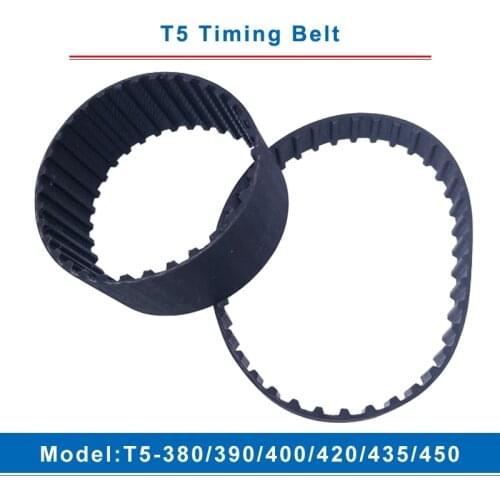 T5 Timing Belt Model T5-380/390/400/420/435/450 Rubber Belt Teeth Pitch 5mm Transmission Belt Width 10/15/20/25/30/35/40/45/50mm