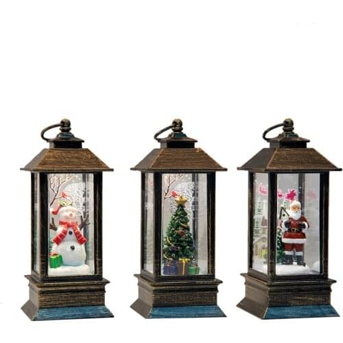 TT Christmas Light-Emitting Elderly Small Wind Lamp Desktop Decoration Christmas Tree Scene Layout Small Oil Lamp Decoration
