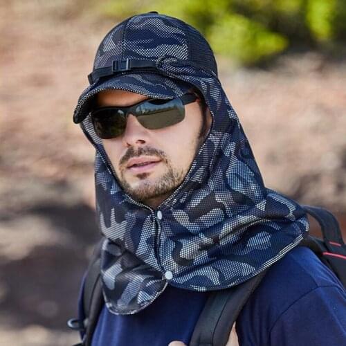 Unisex Summer Sun Protection Fishing Hat Shawl Sun Hat Removable Hiking Cap Baseball Cap Big Eave Male Mountaineering Hiking Hat