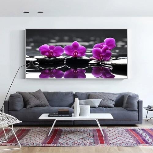 Modern Orchid Flowers Canvas Art Paintings On The Wall Posters And Prints Red Flowers Wall Art Prints For Living Room Cuadros
