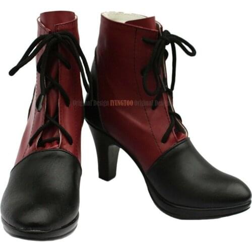 Kuroshitsuji Grell Sutcliff Shoes Cosplay Black Butler Grell Sutcliff Cosplay Short Boots High Heel Shoes Custom Made Any Size