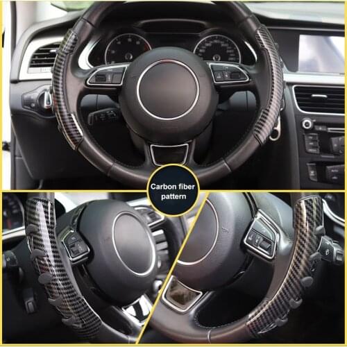 3 Colors Universal Car Steering Wheel Booster Cover Non-Slip Grip Cover Carbon Fiber Auxiliary Aid Cover Interior accessories