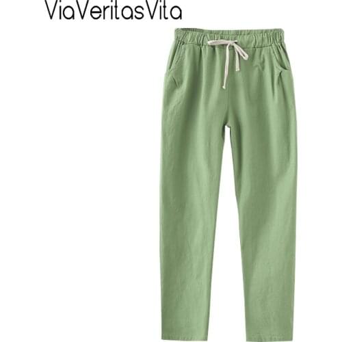 Женские льняные брюки YAMY China At AliExpress