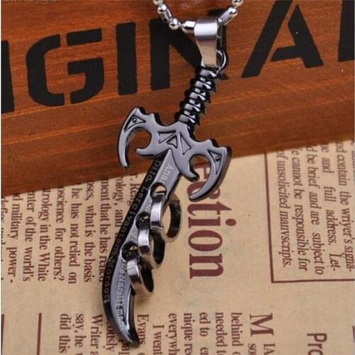 Hip Hop Jewelry Wholesale Fashion Sword Cross Pendants Chain Around The Neck Mens Necklace For Tarot Gift New Womans Accesories