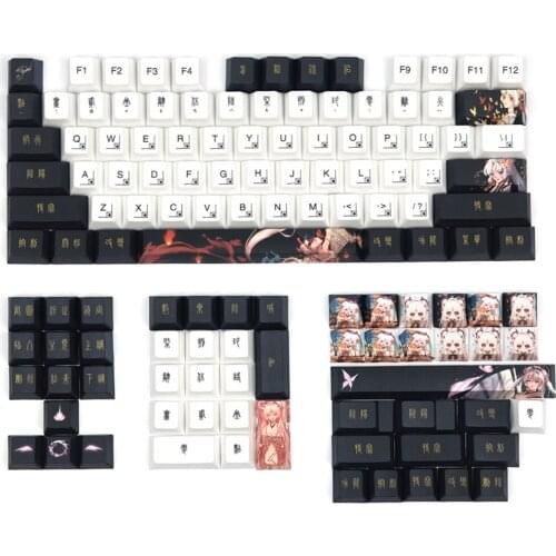 115Pcs PBT Five Sided Dye Sub Keycaps Cherry Profile Keycaps For 61/64/68/87/96/104/108 custom Gaming Mechanical Keyboard