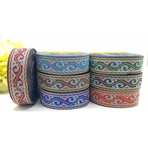 2Yards 20mm Vintage Ethnic Embroidery Lace Ribbon Boho Lace Trim DIY Clothes Bag Accessories Embroidered Fabric Custom