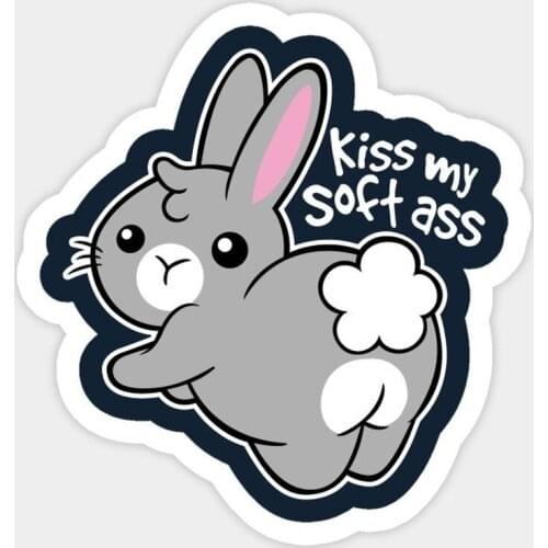 Car Stickers Decor Motorcycle Decals Bunny Cartoon Decorative Accessories Creative Sunscreen Waterproof PVC,12cm