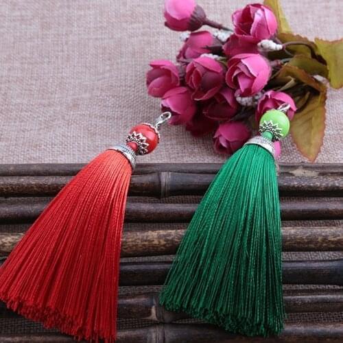 Chinese Style Bag Lobster Buckle Chain Jewelry Finding Key Holder Gift Fashion Tassel Keychain Diy Car Hanging Fringe Key Chains