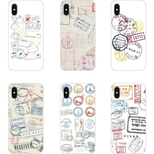 For Huawei Y5 Y6 Y7 Y9 Prime Pro GR3 GR5 2017 2018 2019 Y3II Y5II Y6II Retro passport stamps Accessories Phone Cases Covers