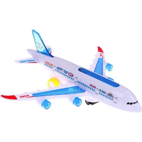 Electric Airplane Moving Flashing Lights Sounds DIY Aircraft Kids Toy Gift Airplane Toys
