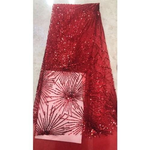 Good design sequins YG-702 French Nigerian Laces Fabrics with sequins High Quality African Laces Fabric Wedding