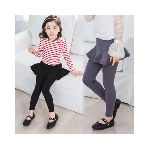 Spring New Girl Legging Skirt Solid Trousers Kids Pantskirt Leggings Girls Pencil Pants 3 To 12Y Kids Cotton Clothes