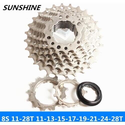 Luz do sol 8 velocidade 11-28 t estrada bicicleta cartão dobrável pequeno volante da roda compatível com sunrace. shimano