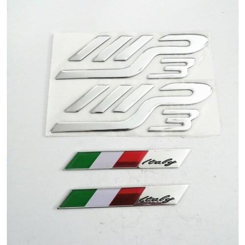 Motorcycle Silver Color 3D Italian Badge Italy Flag Car Emblem Design Sticker Decal Kit for PIAGGIO MP3 Stickers