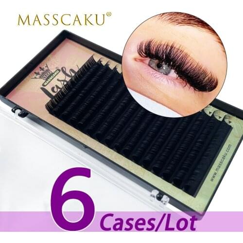 6case/lot Wholesale c/d curl matte black faux mink individual eyelash 8-16mm length 100% handmade classic eyelash extensions