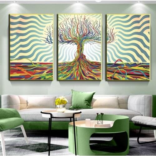 Abstarct Colorful Tree Canvas Painting Wall Art Printed Modern Landscape Poster Picture For Living Room Home Decoration Cuadros