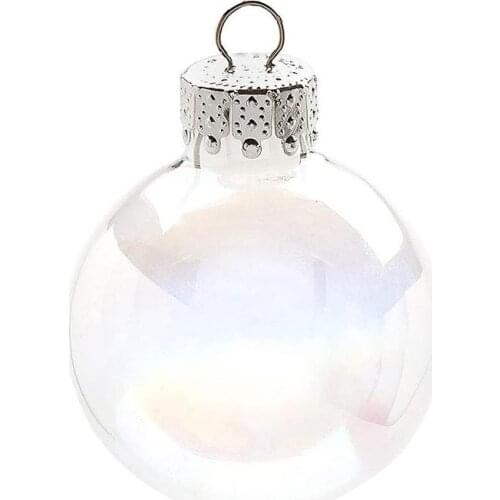 New Year Transparent Glass Christmas Ball Hanging Iridescent Ball Baubles Sphere Christmas Pendant Decoration For Tree