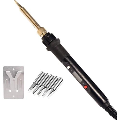 80W Soldering Iron Pen with 5 tips and stand Adjustable Temperature LCD Digital Display EU US plug woodburning tool 220V/110V