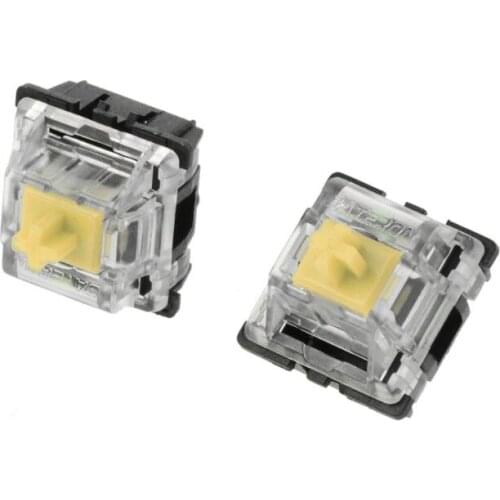 10Pcs Mechanical Keyboard Gateron MX 3 Pin Yellow Switch Transparent Case