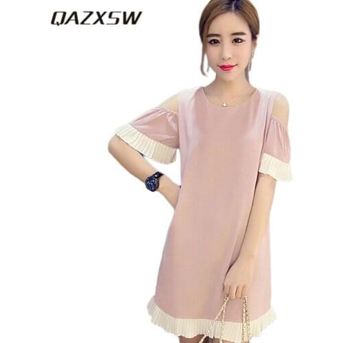 Летние платья с открытыми плечами QAZXSW China At AliExpress