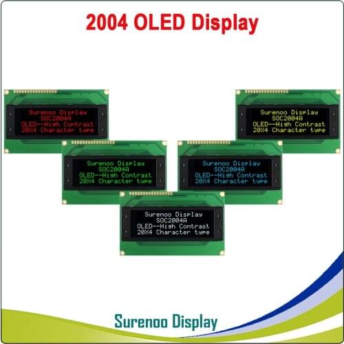 Real OLED Display, Military Level 2004 204 20*4 Character LCD Module Screen LCM build-in WS0010, Support Serial SPI