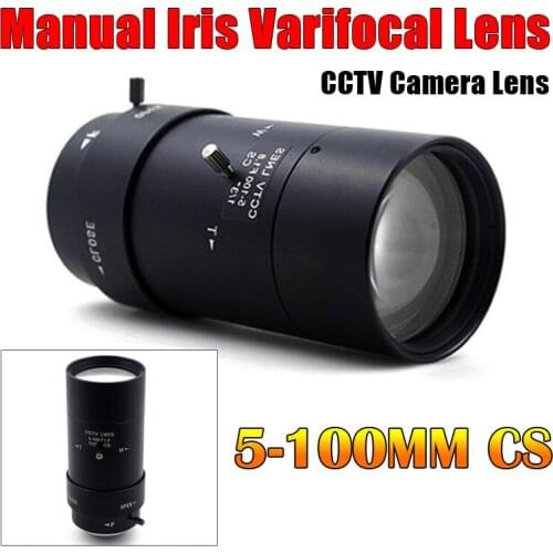 HD 5-100mm CS F1.8 Lens 1/3" Varifocal zoom Manual Iris zoom lens for CCTV Security Camera