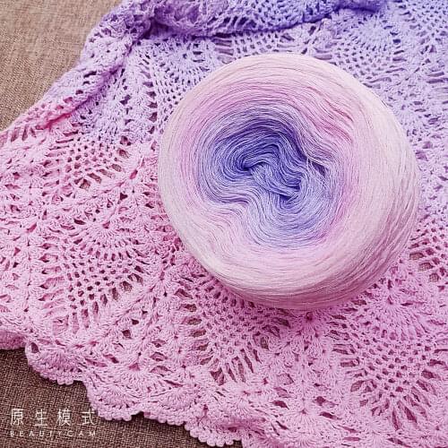 Hand-knitted wool glitter flax cake thread DIY shawl hat long dyed crochet thread knitting yarn yarn for knitting 300g