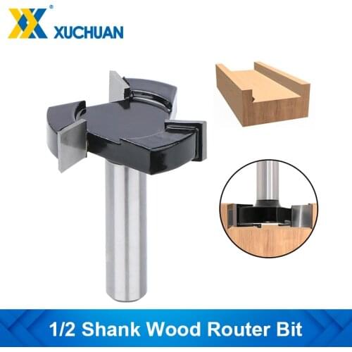 Spoilboard Surfacing Router Bit 1/2 Shank T-Slot Milling Cutter 49mm Cutting Dia Slab Flattening Router Bit Wood Router Bit
