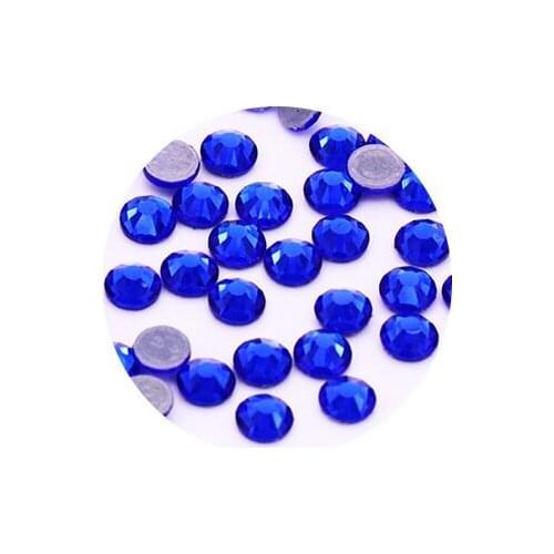 SS5-SS30 Glass Crystal Sapphire blue Rhinestones Iron On Stones Flatback Clear Hotfix Rhinestones For Wedding Dress Shoes Diy