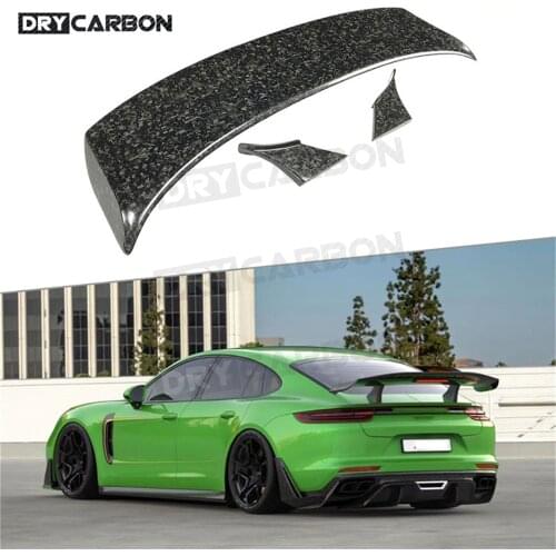 Dry Carbon Fiber Rear Spoiler Boot Tail Wings For Porsche Panamera 971 2017-2019 Forged Carbon External Decoration