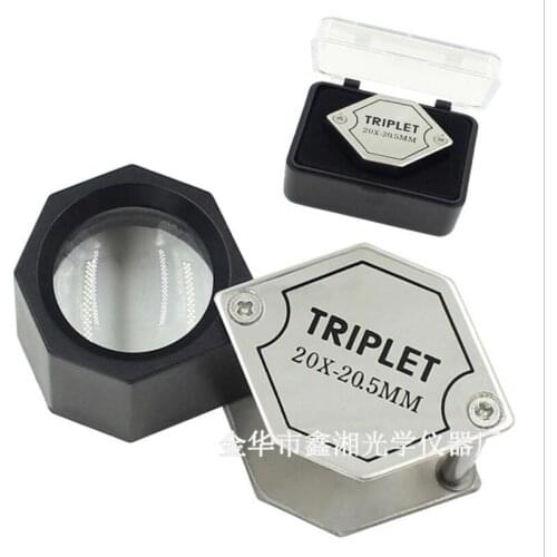 20X 20.5mm Metal Foldable Triplet Jade Jewel Jewelry Magnifier Pocket Loupe Toy Gift for Children Reading Magnifying Glass