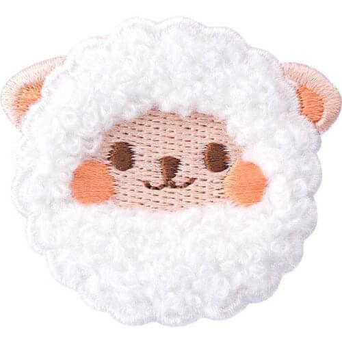 Embroidery Cloth Stickers Cute White Plush Alpaca Bag Hand Account Iron On Fashion All-Match Patch Stickers Sewing Home Crafts