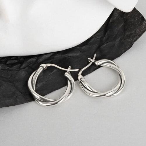 925 Sterling Silver Hypoallergenic Hoop Earring for Women Fashion S925 Circle Huggie Jewelry Brincos Twist Ear Hoops Girls Gifts