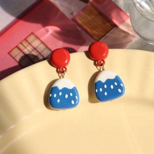 Summer Ice Cream Snow Mountain Stud Earring for Women Handmade Resin Colorful Simple Dating Jewelry 2021 Trend Korean Earring